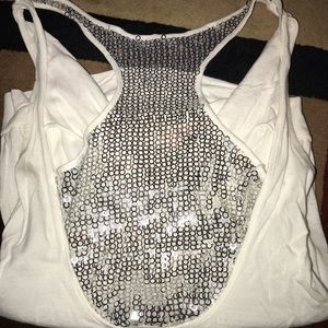 White top with back sparkles